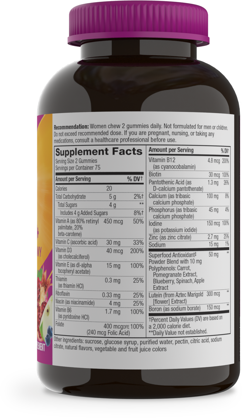 <{%MAIN2_14068%}>Nature's Way® | Alive! Women's 50+ Gummy Multivitamin - right side of pack