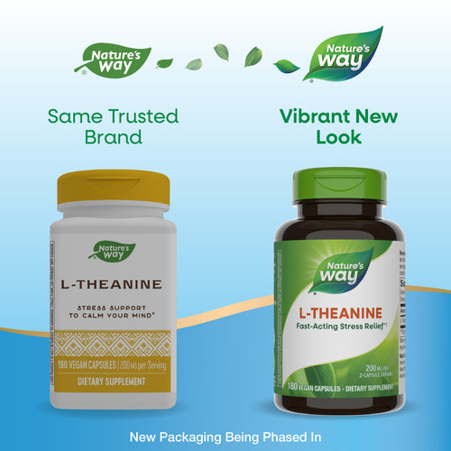 Nature's Way® | L-Theanine - package updates old to new Sku:09550