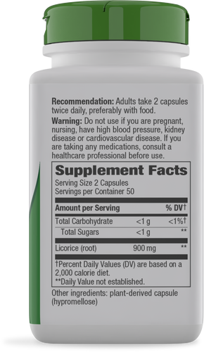 Nature's Way® | Licorice Root - right side of pack Sku:14600