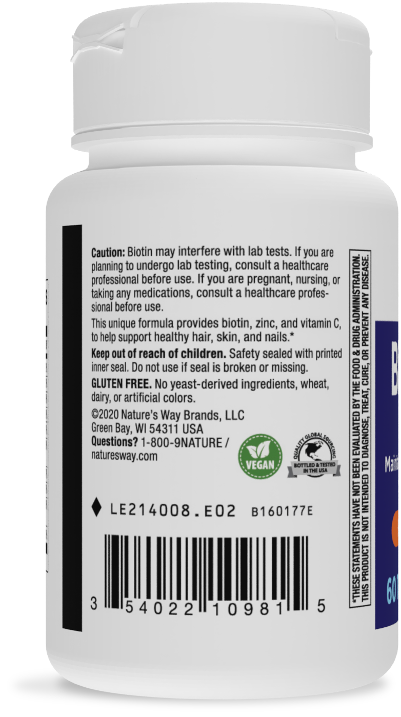 <{%MAIN2_214008%}>Nature's Way® | Biotin Forte with Zinc - left side of pack