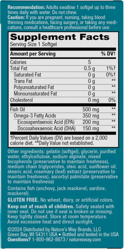 Nature's Way® | Super Fisol Fish Oil - right side of pack Sku:15688