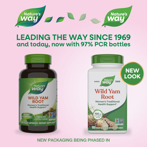 Nature's Way® | Wild Yam Root - package updates old to new Sku:15350