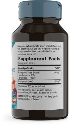 Nature's Way® | Pomegranate Premium Extract - right side of pack Sku:15385