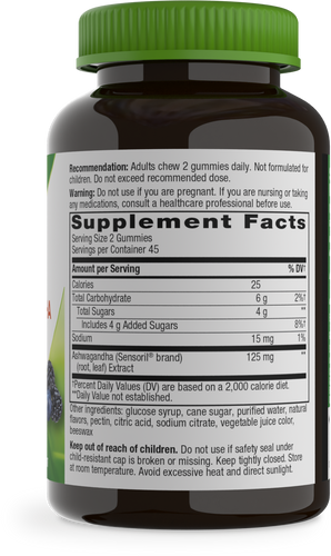 Nature's Way® | Ashwagandha Gummies - right side of pack Sku:13983