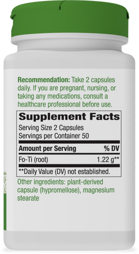 Nature's Way® | Fo-Ti Root - right side of pack Sku:12900