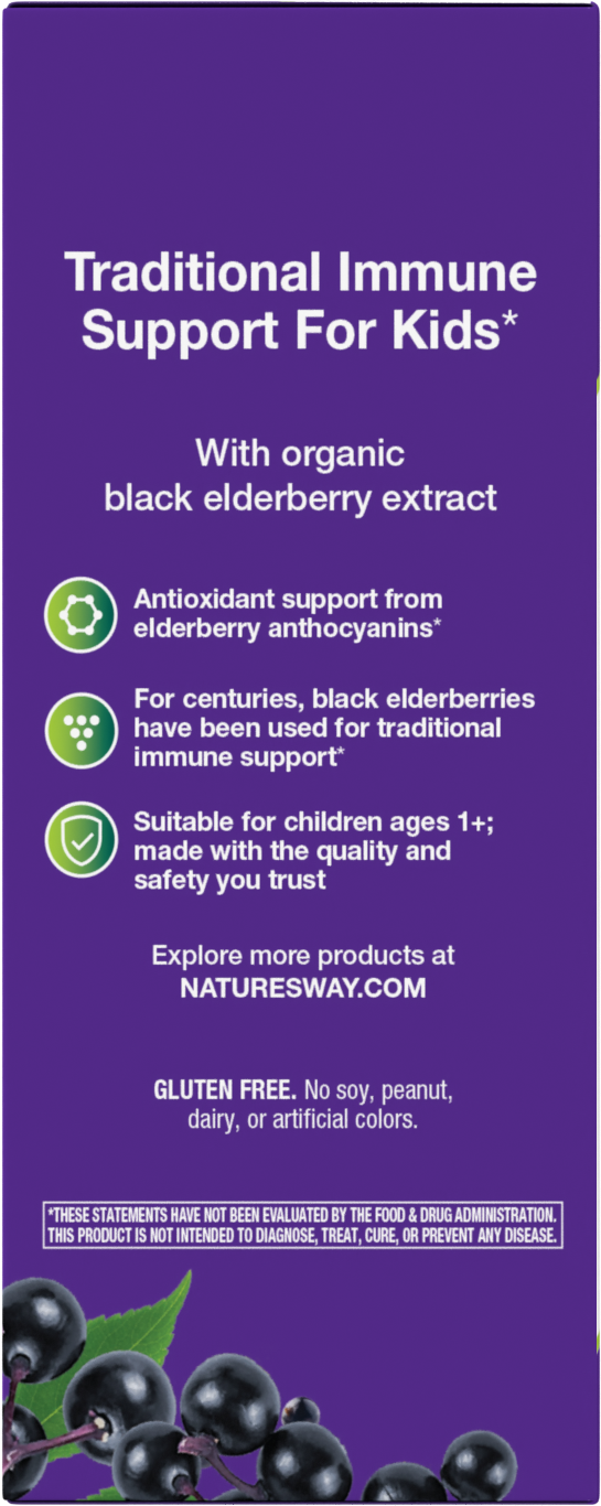 <{%MAIN4_15797%}>Nature's Way® | Sambucus Organic Immune Syrup for Kids - left side of pack