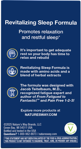 Nature's Way® | Revitalizing Sleep Formula - back of pack Sku:03239