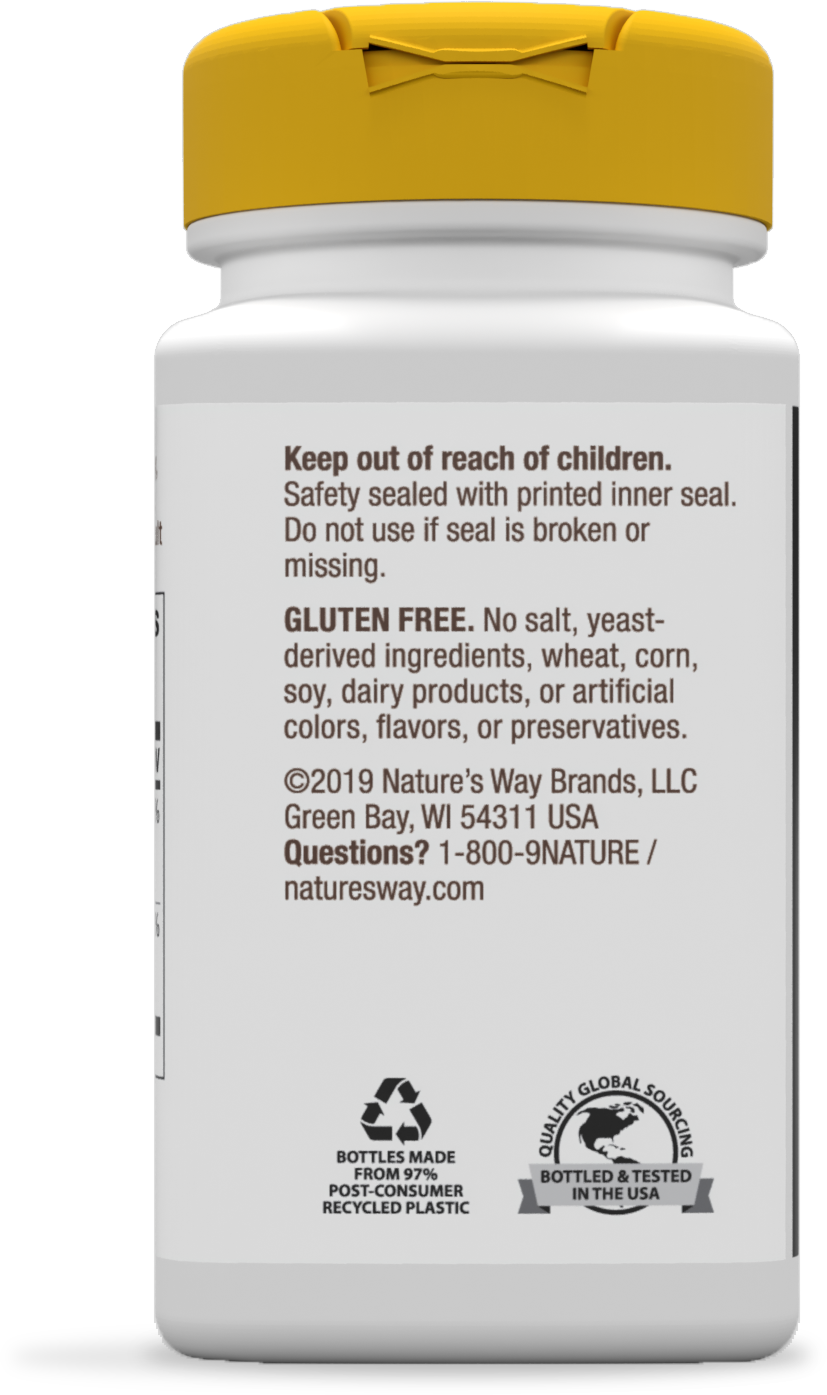 <{%MAIN3_40491%}>Nature's Way® | Pantothenic Acid Vitamin B5 - back of pack