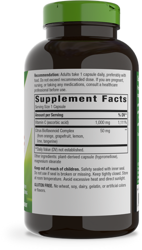 Nature's Way® | Vitamin C with Bioflavonoids Extra Strength - right side of pack Sku:15465