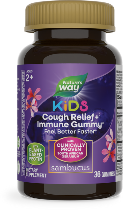 <{%PRIMARY_13676%}>Nature's Way® | Sambucus Kids Cough Relief + Immune Gummies, 36 gummies, Elderberry