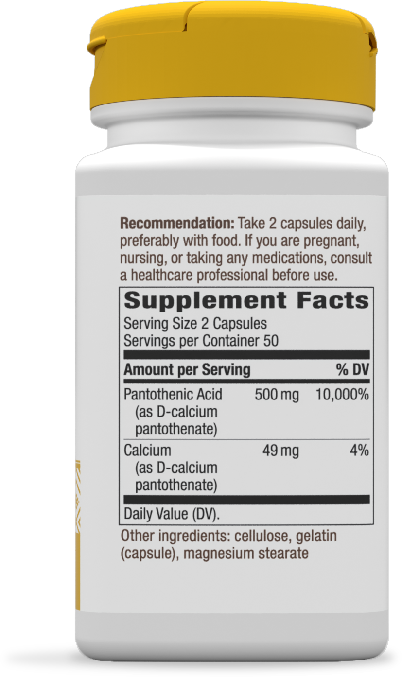 <{%MAIN1_40491%}>Nature's Way® | Pantothenic Acid Vitamin B5 - right side of pack