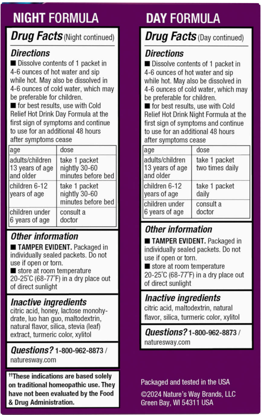 <{%MAIN3_10601%}>Nature's Way® | Umcka Cold Care Day+Night Soothing Hot Drink - back of pack