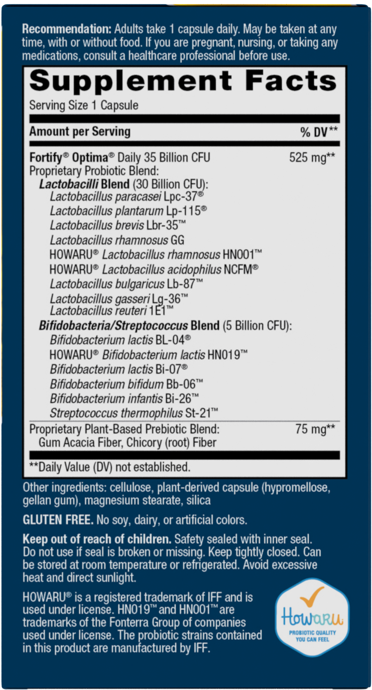 <{%MAIN10_15653%}>Nature's Way® | Fortify Optima 35 Billion Probiotic - right side of pack