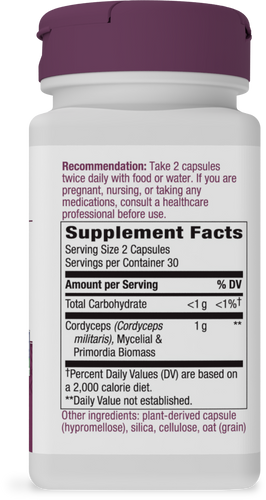 Nature's Way® | Cordyceps - right side of pack Sku:15384