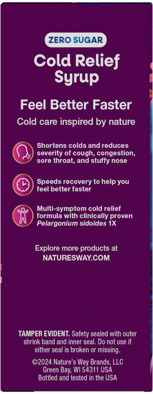 <{%MAIN4_15794%}>Nature's Way® | Umcka Zero Sugar Cold Relief Syrup - left side of pack