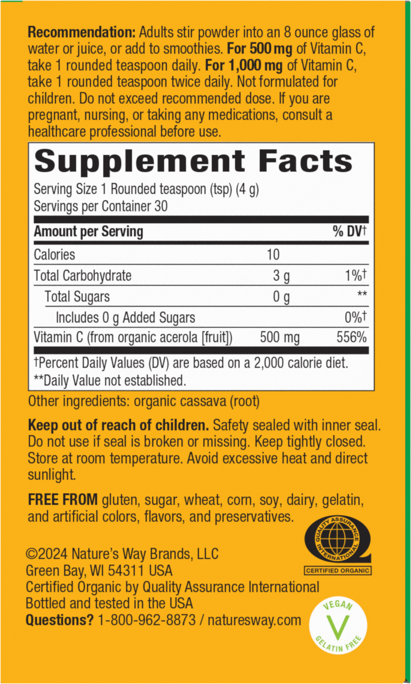 <{%MAIN2_15143%}>Nature's Way® | Alive! Vitamin C Powder Drink Mix - right side of pack