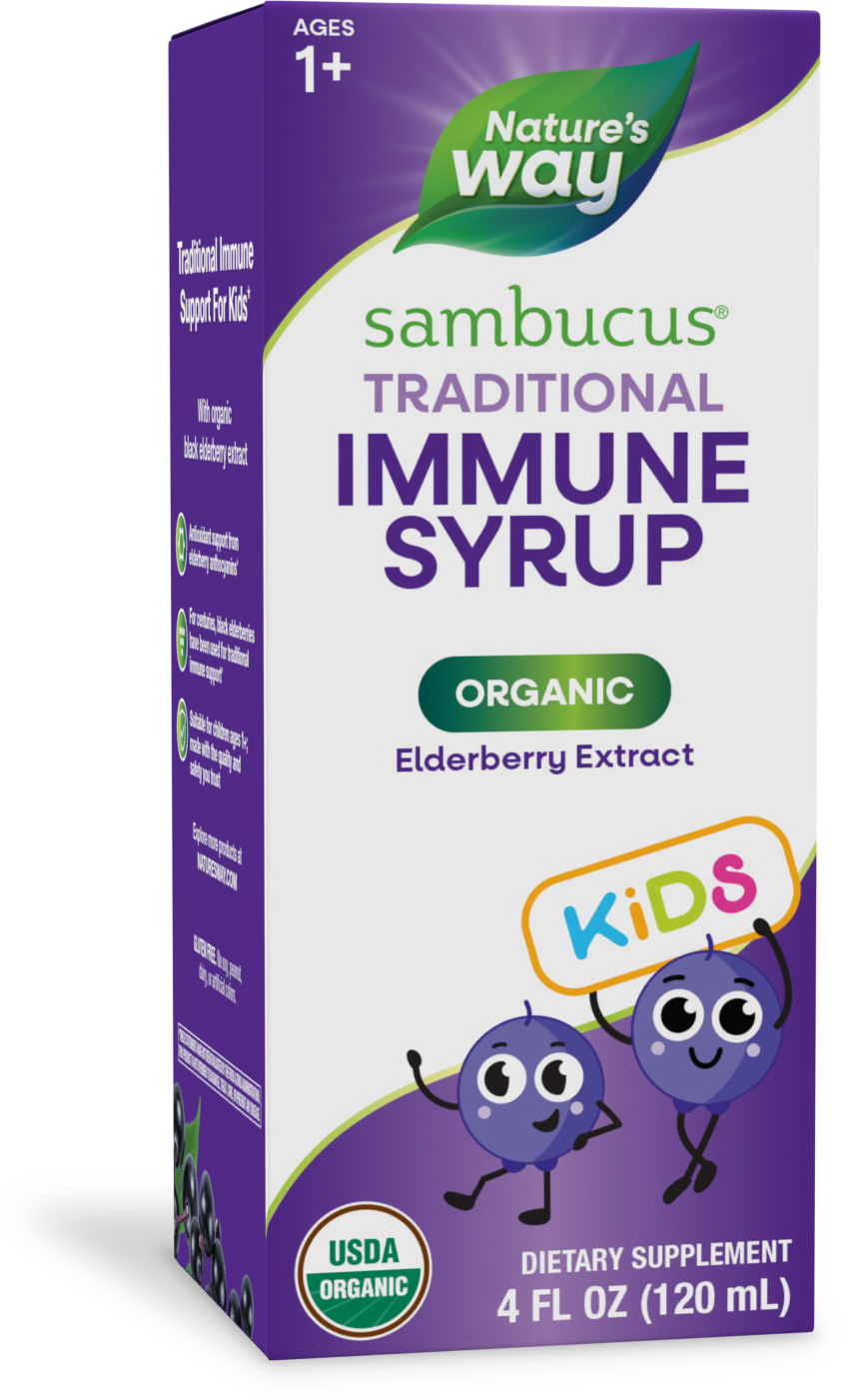 <{%PRIMARY_15797%}>Nature's Way® | Sambucus Organic Immune Syrup for Kids, 4 fl oz (120 ml)