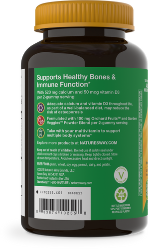 Nature's Way® | Alive! Calcium & Vitamin D3 Gummies - left side of pack Sku:10255
