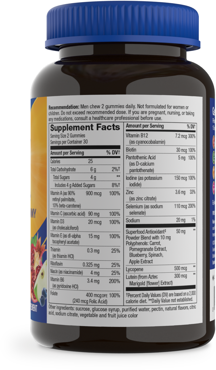 <{%MAIN9_15902%}>Nature's Way® | Alive! Men's 50+ Gummy Multivitamin - right side of pack