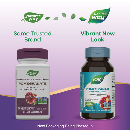 Nature's Way® | Pomegranate Premium Extract - package updates old to new Sku:15385