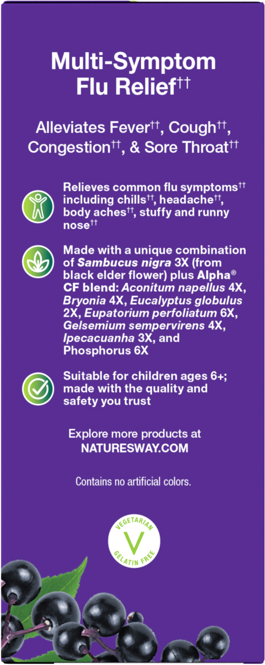 <{%MAIN4_15803%}>Nature's Way® | Sambucus Flu Relief Syrup - left side of pack