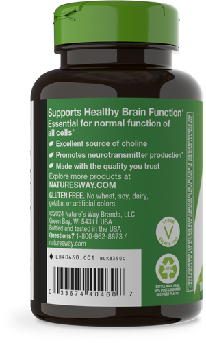 Nature's Way® | Choline - left side of pack Sku:40460