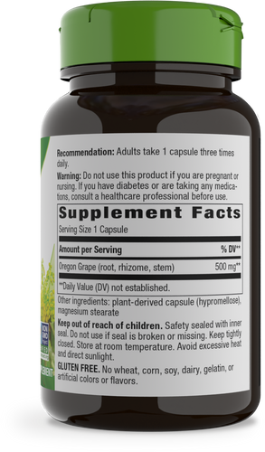 Nature's Way® | Oregon Grape - right side of pack Sku:14159