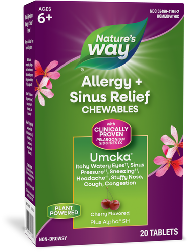 Nature's Way® | Umcka Allergy+Sinus Chewables, 20 chewables, Cherry Sku:12194