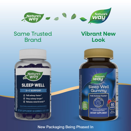 Nature's Way® | Sleep Well Gummies - package updates old to new Sku:13920
