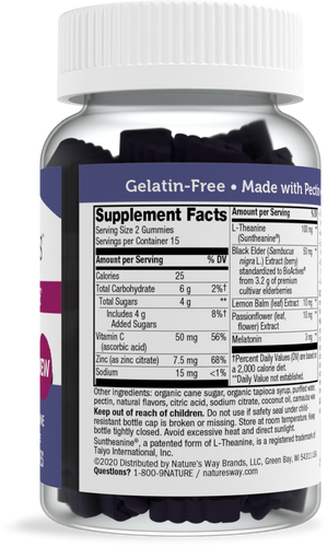 Nature's Way® | Sambucus Sleep + Immune Gummies* - right side of pack Sku:13312