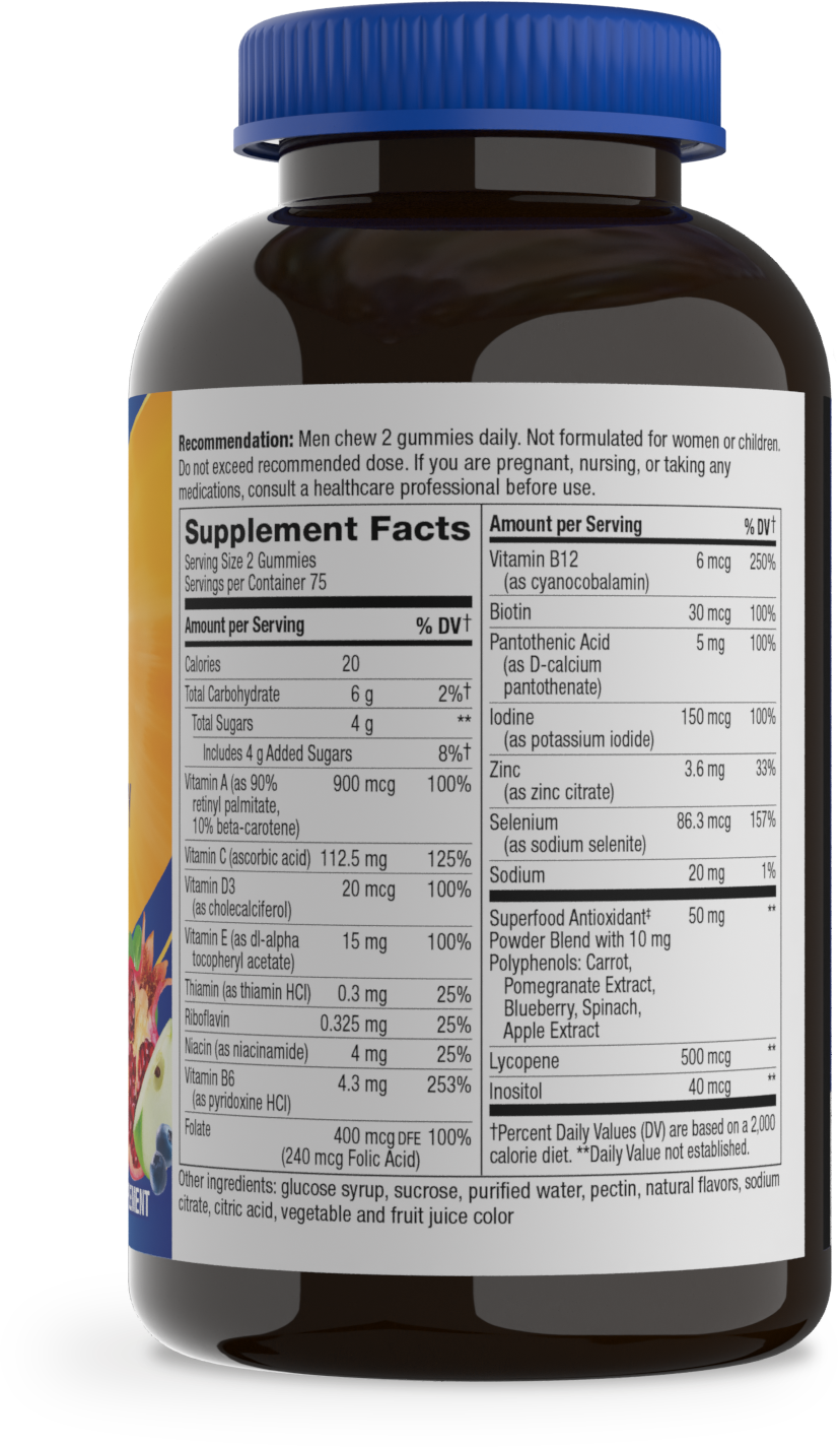 <{%MAIN2_14066%}>Nature's Way® | Alive! Men's Gummy Multivitamin - right side of pack
