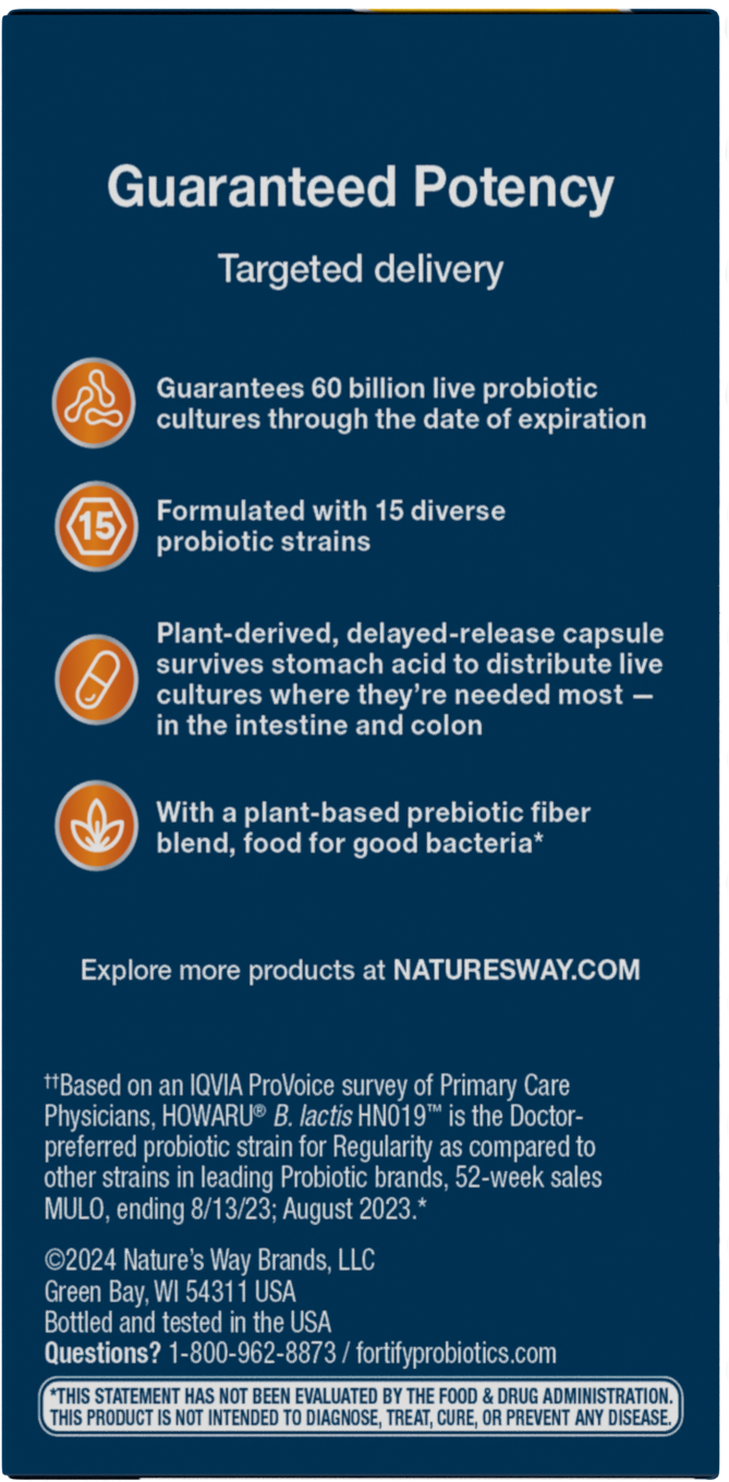<{%MAIN4_15783%}>Nature's Way® | Fortify Optima Advanced Care 60 Billion Probiotic - left side of pack