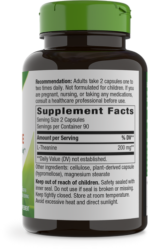 Nature's Way® | L-Theanine - right side of pack Sku:09550