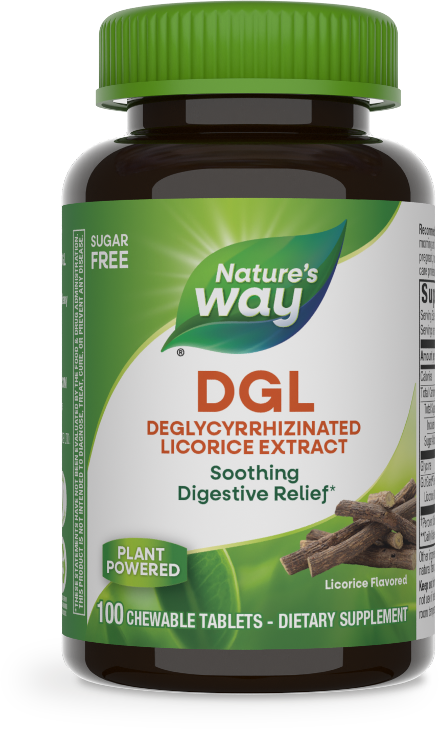 <{%PRIMARY_09021%}>Nature's Way® | DGL Sugar Free, 100 chewables, Licorice