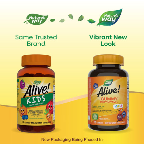 Nature's Way® | Alive! Kids Multivitamin Gummy - package updates old to new Sku:15788