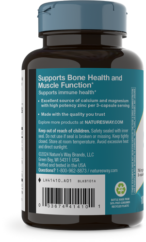 Nature's Way® | Calcium-Magnesium-Zinc - left side of pack Sku:41410