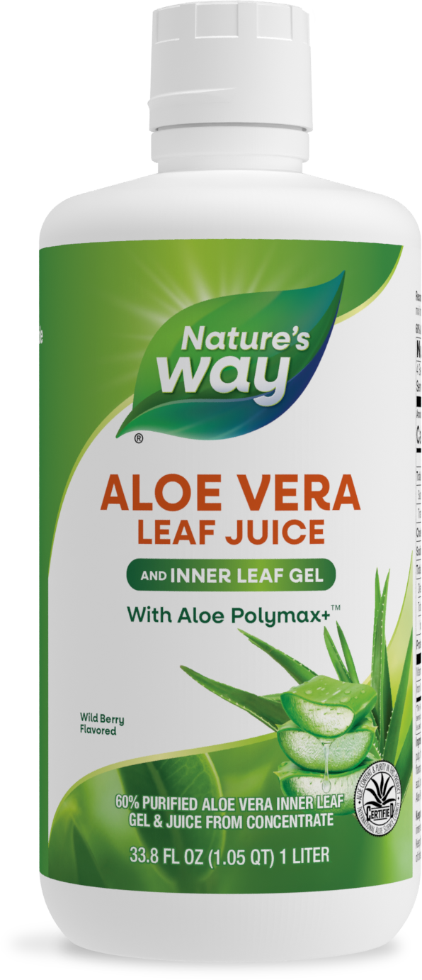 <{%PRIMARY_14282%}>Nature's Way® | Aloe Vera Inner Leaf Gel & Juice, 33.8 fl oz (1 l), Wild Berry