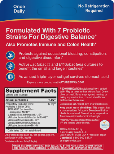 Nature's Way® | Probiotic Pearls Complete - back of pack Sku:04369