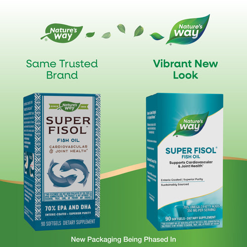 Nature's Way® | Super Fisol Fish Oil - package updates old to new Sku:15688