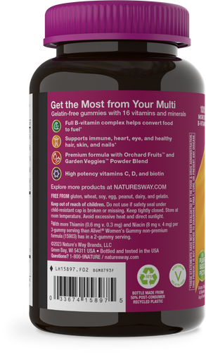 Nature's Way® | Alive! Premium Women's Gummy Multivitamin - left side of pack Sku:15897