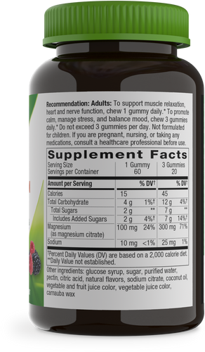 Nature's Way® | Magnesium Gummy - right side of pack Sku:14601