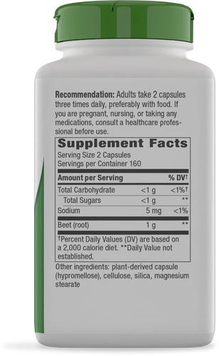 Nature's Way® | Beet Root - right side of pack Sku:11925