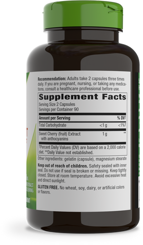 Nature's Way® | Cherry Fruit Sweet Cherry Extract - right side of pack Sku:08540