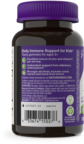 Nature's Way® | Sambucus Zero Sugar Immune Gummies for Kids - left side of pack Sku:15027