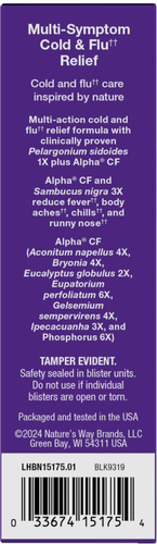 Nature's Way® | Sambucus Cold+Flu Relief Elderberry Chewables - left side of pack Sku:15175