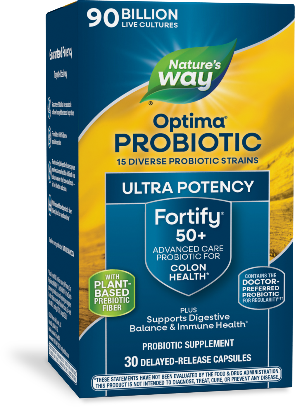 <{%PRIMARY_15785%}>Nature's Way® | Fortify Optima Age 50+ Advanced Care 90 Billion Probiotic, 30 capsules