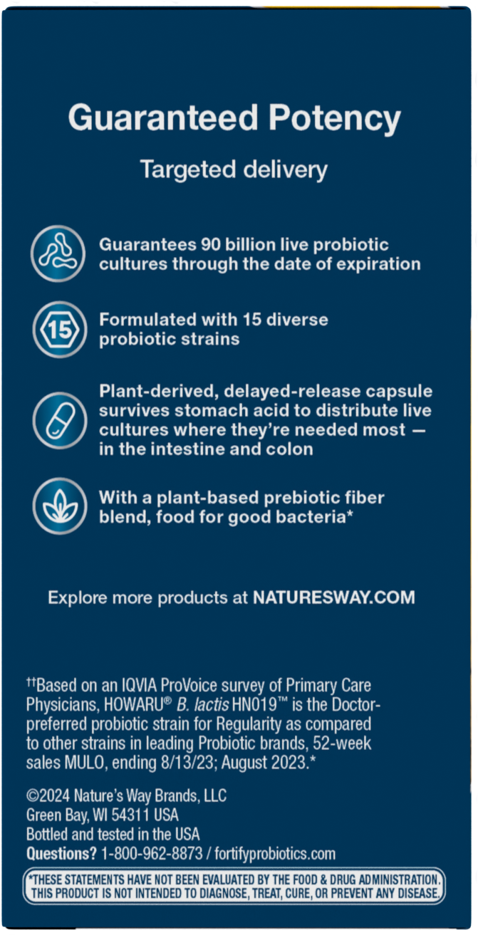 <{%MAIN4_15785%}>Nature's Way® | Fortify Optima Age 50+ Advanced Care 90 Billion Probiotic - left side of pack