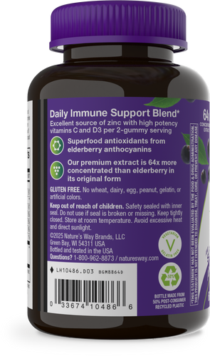 Nature's Way® | Sambucus Elderberry Immune Gummy - left side of pack Sku:10486