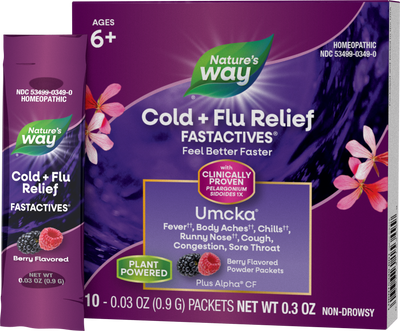 <{%PRIMARY_15349%}>Nature's Way® | Cold+Flu Relief FastActives, 10 powders, Berry