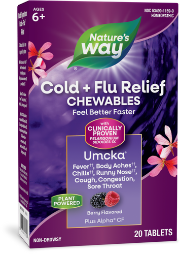 Nature's Way® | Cold+Flu Relief Chewables, 20 chewables, Berry Sku:15159